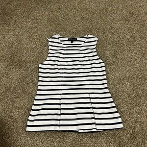 Black and White Striped Sleeveless Top
